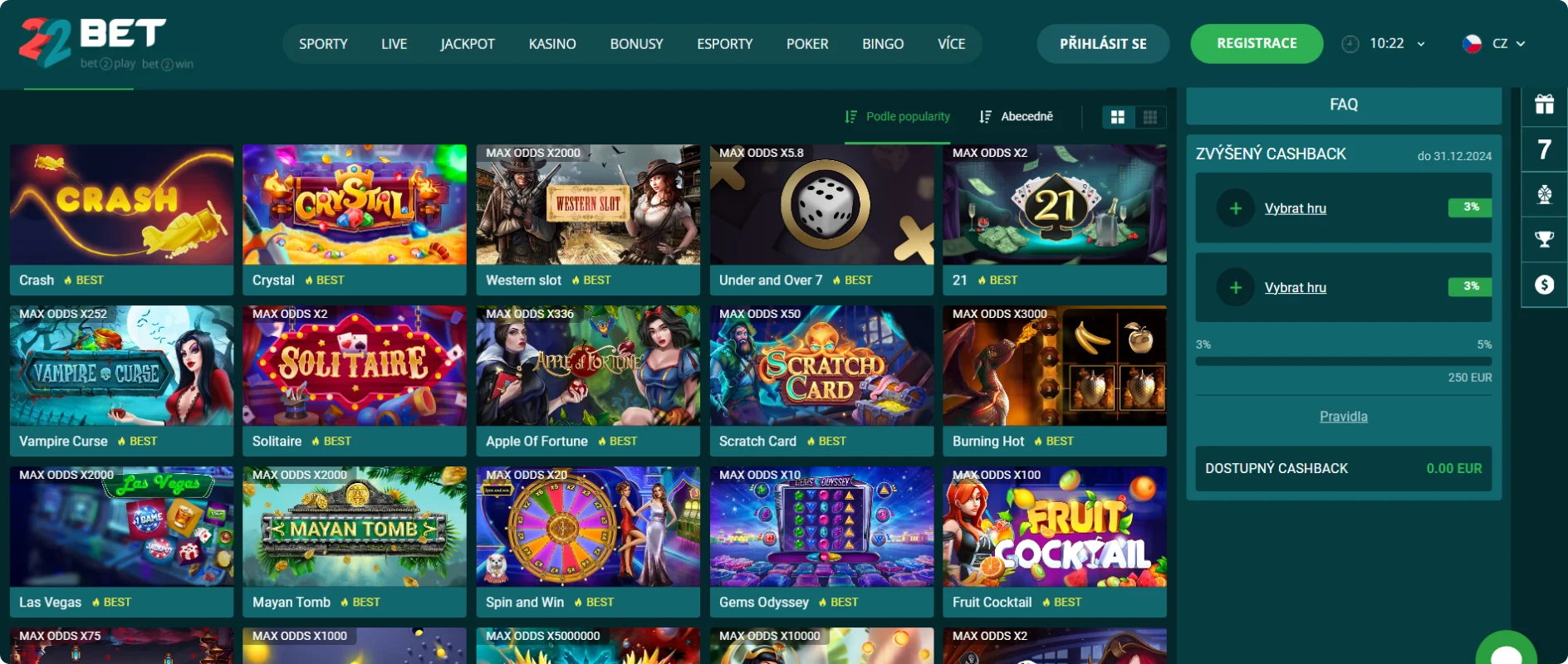 22Bet Kasinové Hry 22Bet Kasinové Hry
